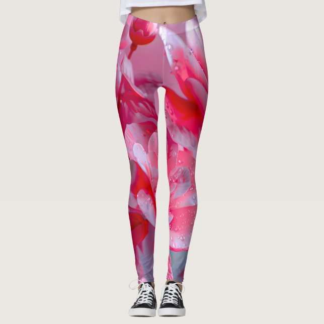 Leggings Fleur rose pâle Raindrop (Devant)
