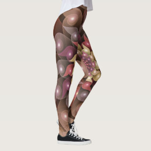 Leggings Fleur surréaliste brillante Art fractal abstrait m
