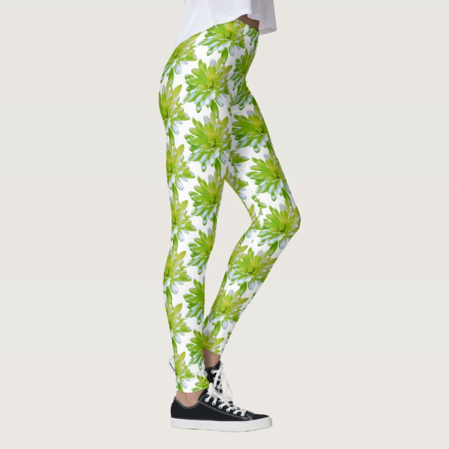 Leggings Fleur vert vert vert vert pâle marguerite (Droite)