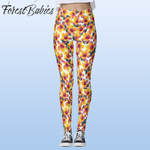 Leggings Fleur 🌼 Whimsical mignon Fun Floral Design Motif