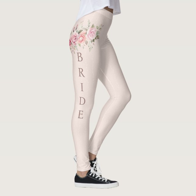 Leggings fleuris blanc et beige (Droite)