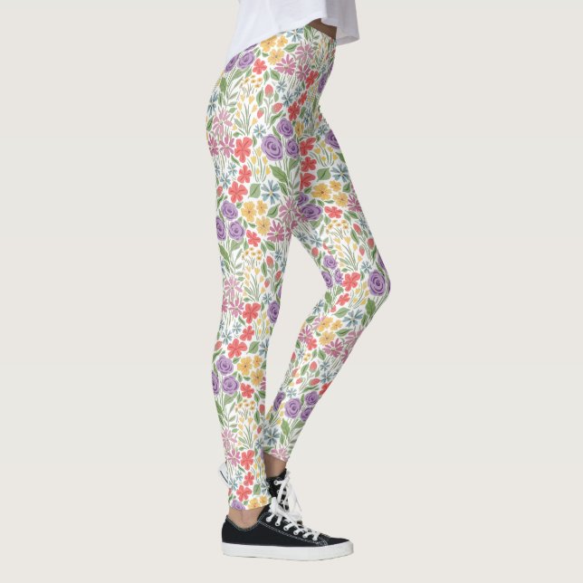 Leggings Fleuris Colorés (Droite)