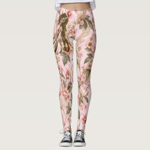 Leggings Fleuris en Dentelle Gingham Rose Romantiq