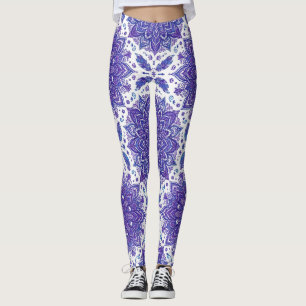 Leggings Fleuris Mandala Bohème Violet