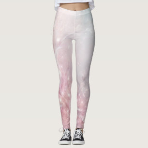 Leggings Fleuris Marbre Or Rose