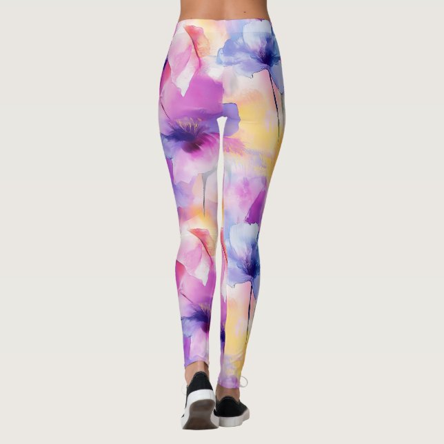 Leggings Fleuris Pastel Aquarelle (Dos)