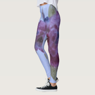 Leggings fleuris violets