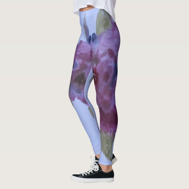 Leggings fleuris violets (Gauche)