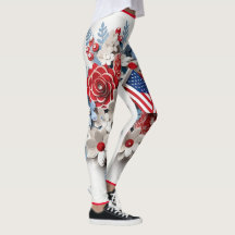 Fleurs 3D Bleues Rouges Blancs Patriotique