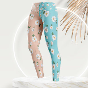 Leggings Fleurs à motifs floraux uniques Deux couleurs