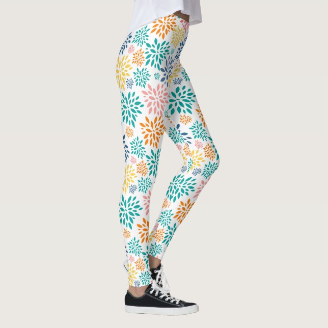 Leggings Fleurs abstraites colorées motif (Droite)