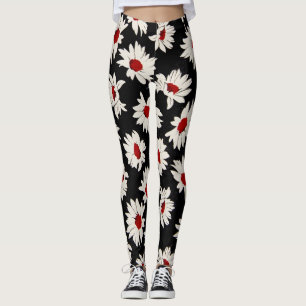Leggings Fleurs Abstraites, motif d'aquarelle d'art.