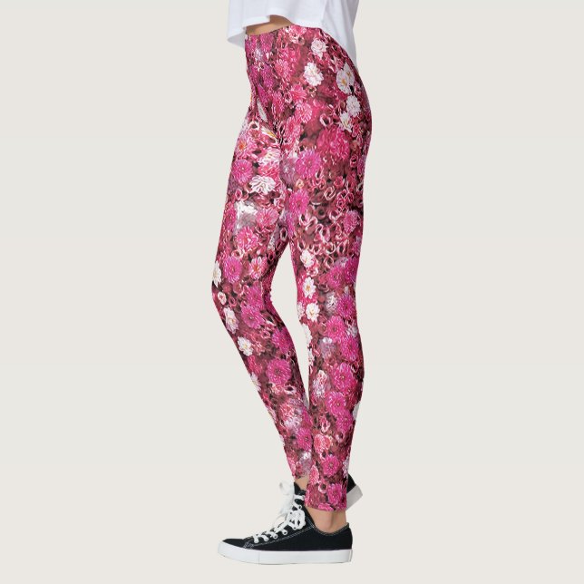Leggings fleurs blanches rouges (Gauche)