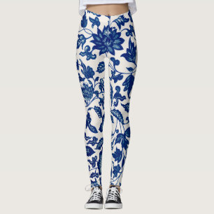 Leggings Fleurs bleues