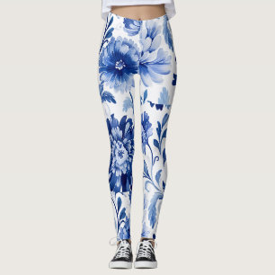 Leggings Fleurs bleues