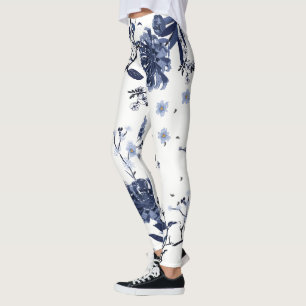 Leggings Fleurs bleues