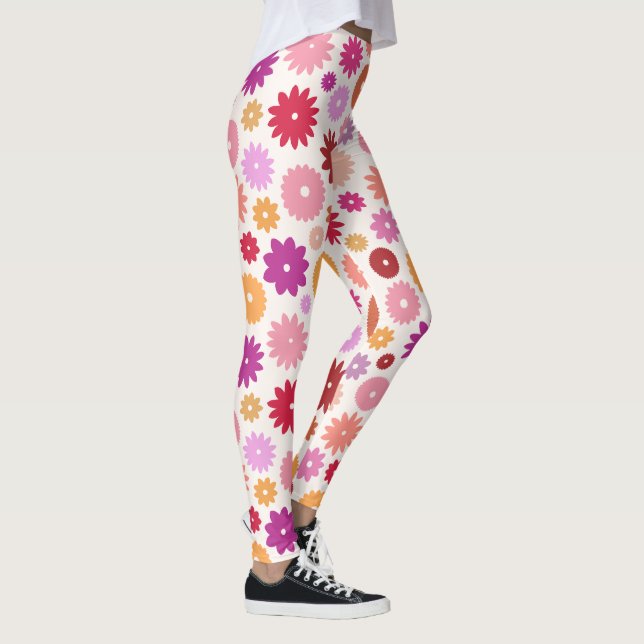 Leggings Fleurs Colorées Grand Motif (Droite)
