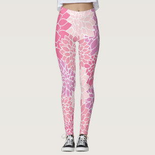Leggings Fleurs Dahlia, Motif De Fleurs, Dahlia Rose