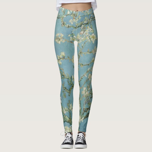 Leggings Fleurs d'amandes par Vincent Van Gogh Art (Devant)