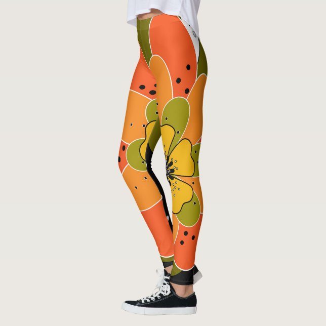 Leggings Fleurs d'automne, automne, fleur, projecteur d'ill (Gauche)