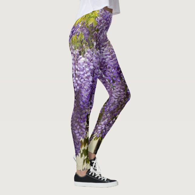 Leggings Fleurs de bisteria violet (Droite)
