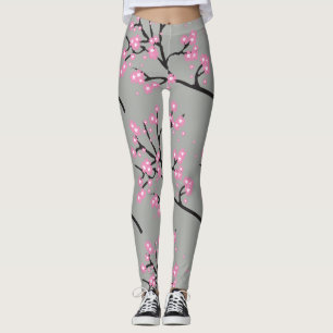Leggings Fleurs de cerisiers roses sur les branches