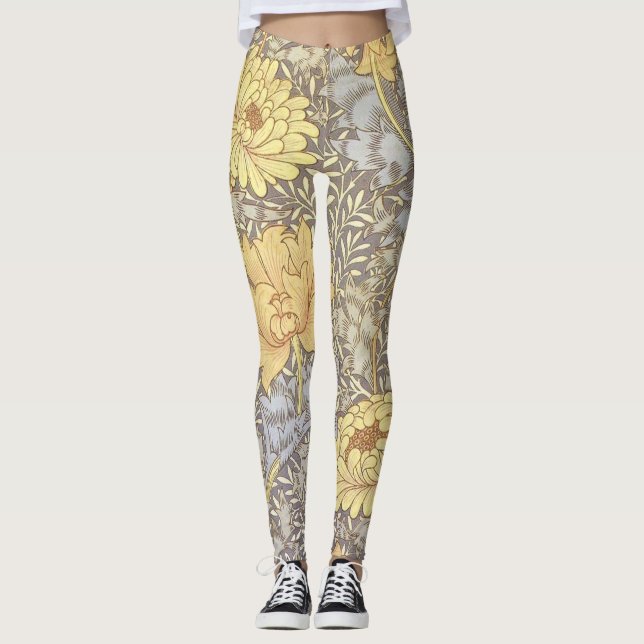 Leggings Fleurs de chrysanthème de William Morris (Devant)