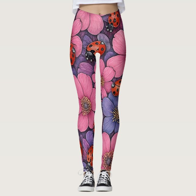 Leggings Fleurs de coccinelle (Devant)