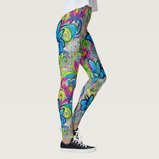 Leggings Fleurs de Graffiti