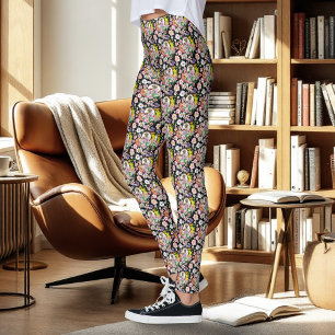 Leggings Fleurs de hérisson mignonnes