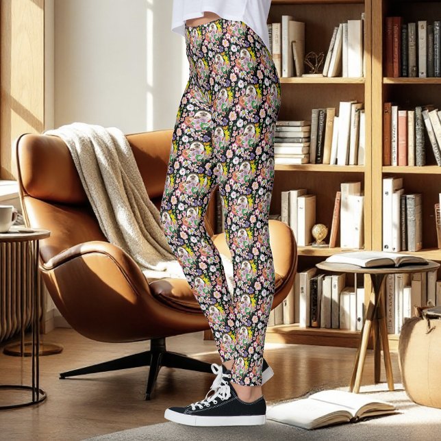Leggings Fleurs de hérisson mignonnes (Créateur téléchargé)
