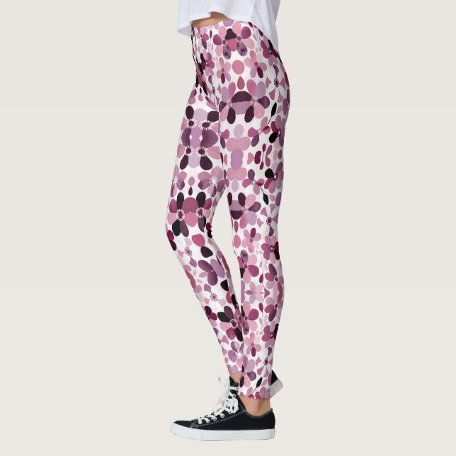 Leggings Fleurs de jardin abstraites — Élégance de l'art mo (Gauche)