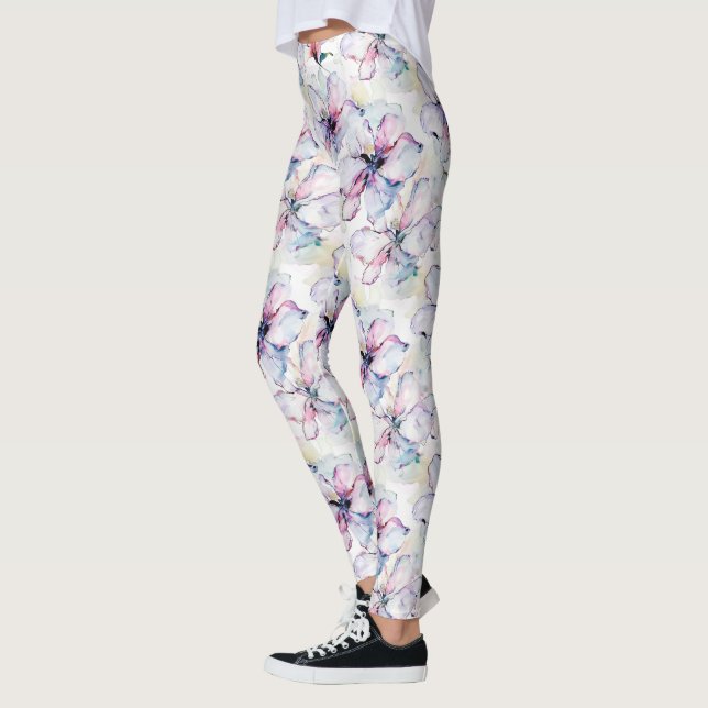 Leggings Fleurs de l'île violette (Gauche)