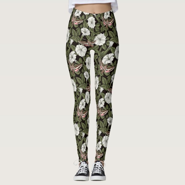 Leggings Fleurs de lune et sphinx Mois (Devant)