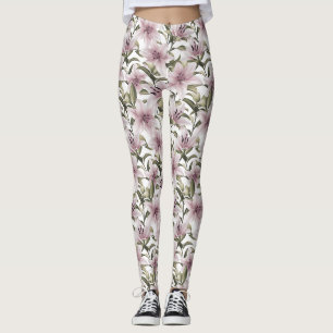 Leggings Fleurs de lys. Modèle floral