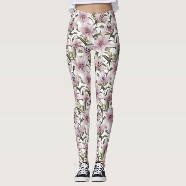 Leggings Fleurs de lys. Modèle floral (Devant)