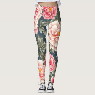 Leggings Fleurs de pivoine à motif floral