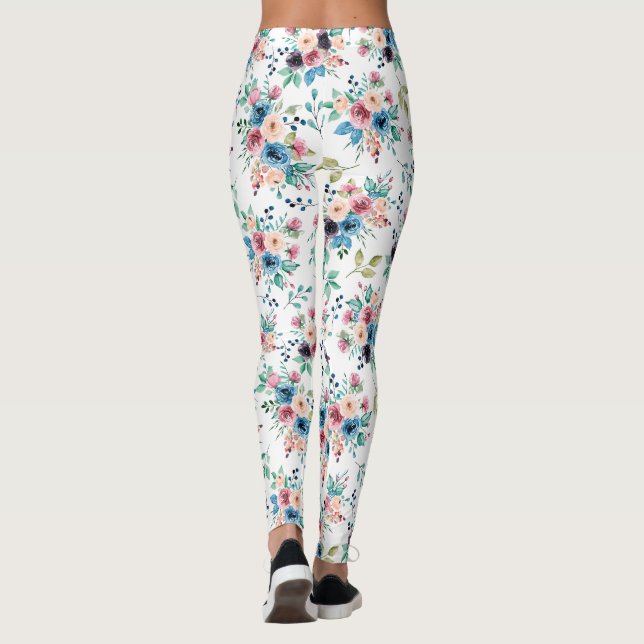 Leggings Fleurs de printemps colorées Motif (Dos)