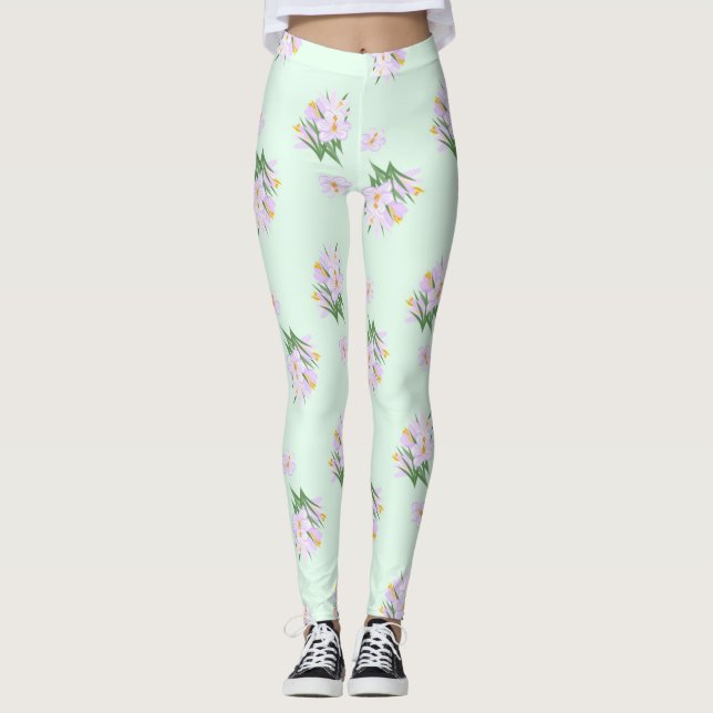 Leggings Fleurs de printemps crocus (Devant)