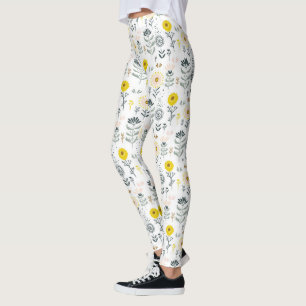 Leggings Fleurs de printemps mignonnes motif
