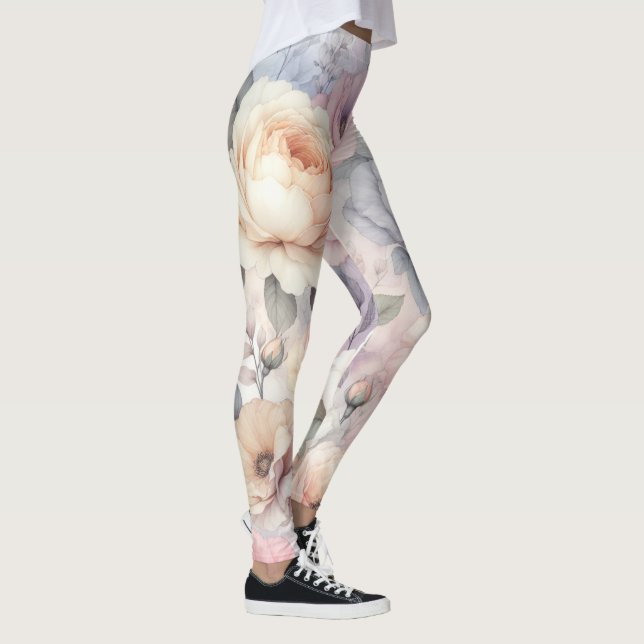 Leggings Fleurs de rose élégantes (Droite)