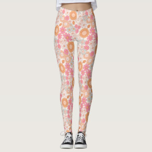 Leggings Fleurs de saumons de printemps 1