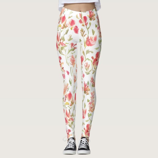 Leggings Fleurs de Snapdragon à motifs floraux (Devant)