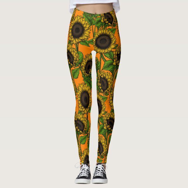 Leggings Fleurs de soleil (Devant)