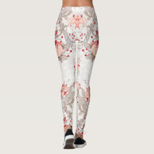 Leggings Fleurs de vigne délicates pattes motifs sans soudu