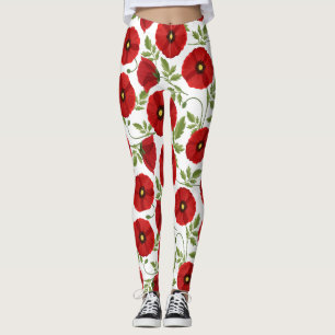 Leggings Fleurs d'été joyeuses floraison de pavot