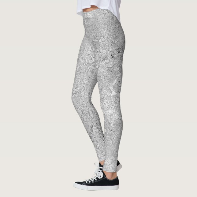 Leggings Fleurs d'Hibiscus Argent, (Gauche)