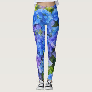 Leggings Fleurs d'Hydrangée Bleue Légendes d'Art Floral
