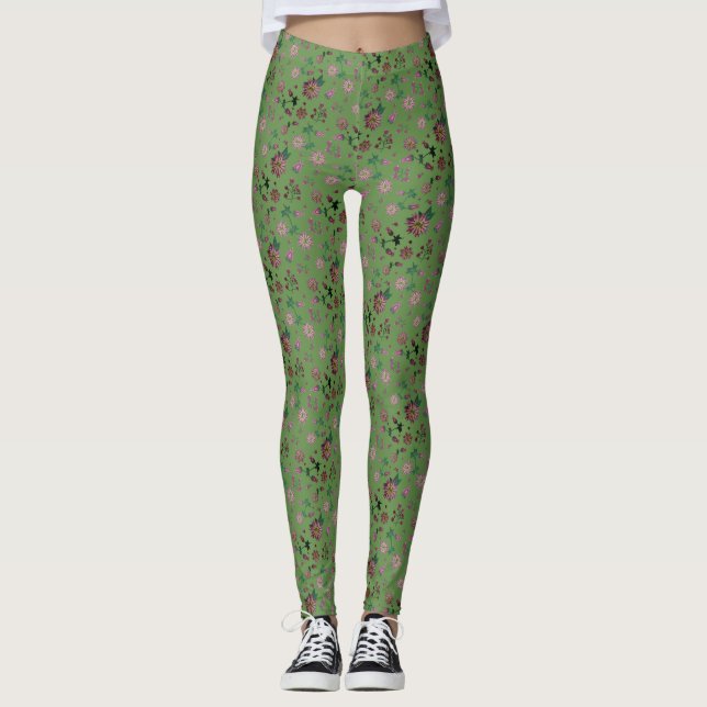 Leggings Fleurs et baies (Devant)