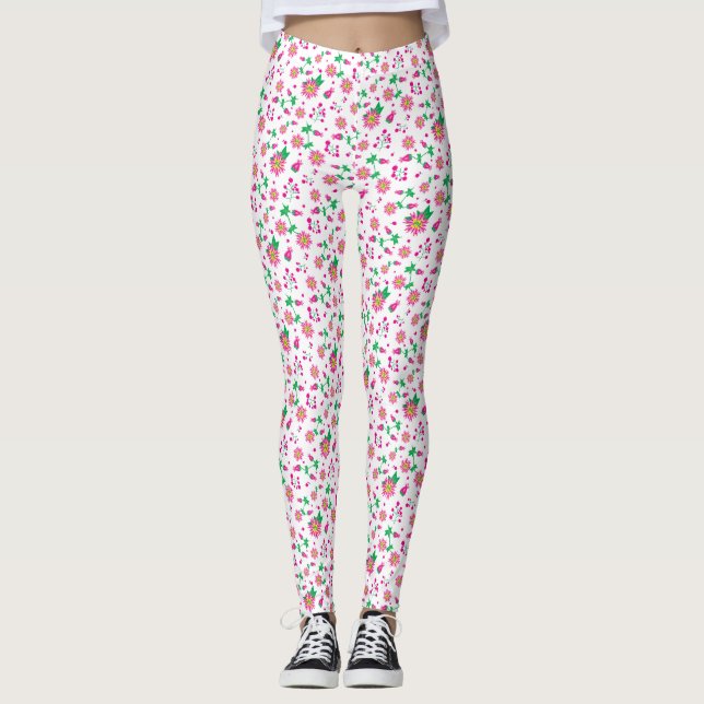 Leggings Fleurs et baies (Devant)